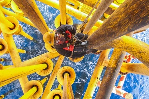 worker rope access inspection of thickness offshore with Construction Insurance