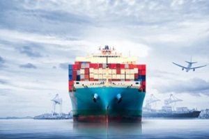 big cargo ship in ocean with Marine Insurance