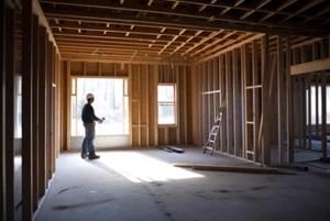 general contractor inside a modern building house